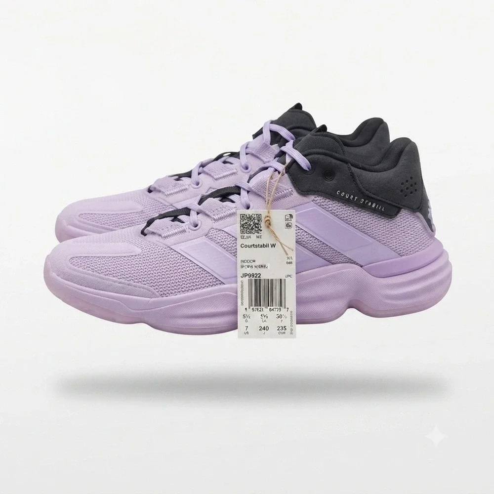 Adidas Court Stabil Sneakers Womens 7 Purple JP9832 Indoor Volleyball **NEW**